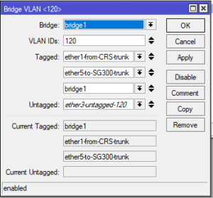 Mikrotik Bridge VLAN Filtering