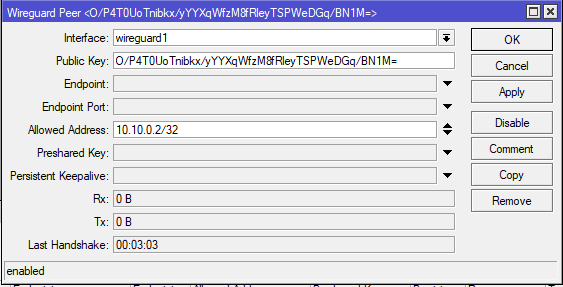 Mikrotik Wireguard Peer