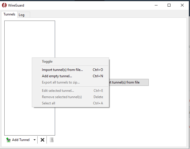 Wireguard Empty Tunnel