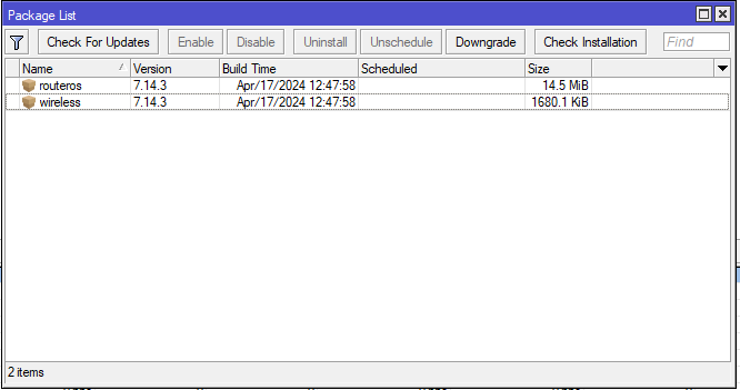 Mikrotik System Packages