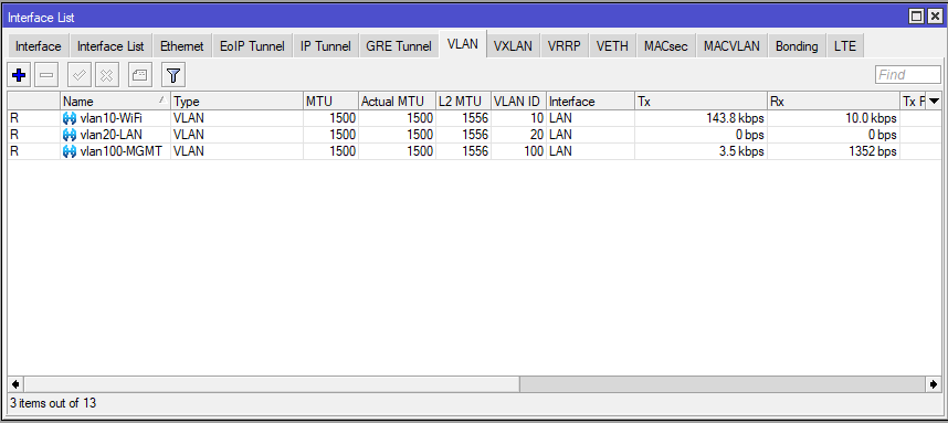 Mikrotik Interface VLAN